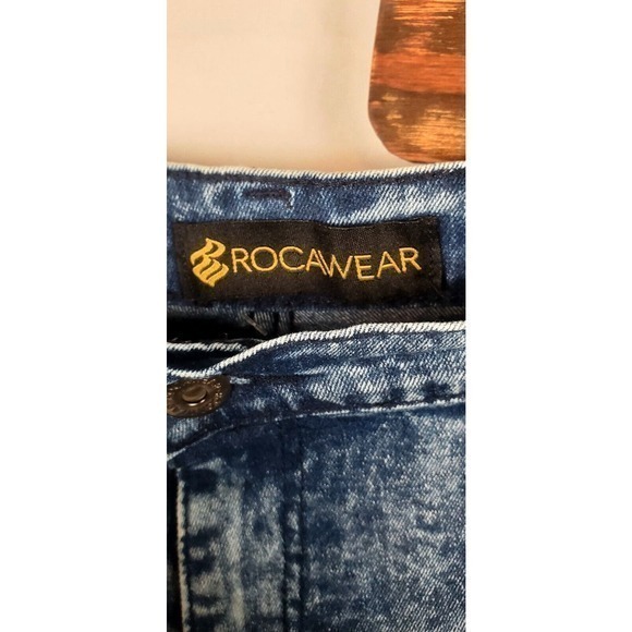 Rocawear Blue Blast Jeans Y2k Size 44/32 Skinny Baggy Dark‎ Light Wash Hip-hop - Picture 4 of 7